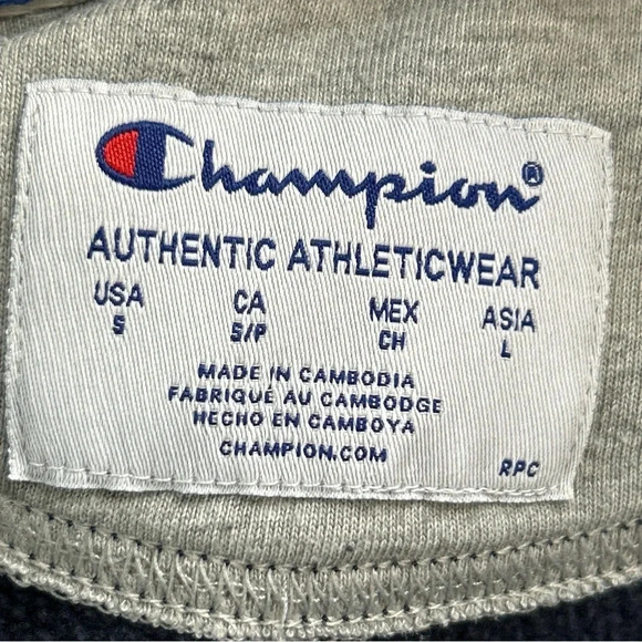 Champion Spellout Hoodie Adult Small Blue Sweatshirt Pullover‎ Unisex Athletic - Picture 8 of 9